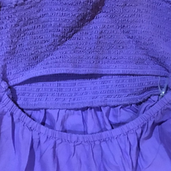 NWOT Women’s Cut Out Purple Tiered Peasant Dress - Picture 10 of 14